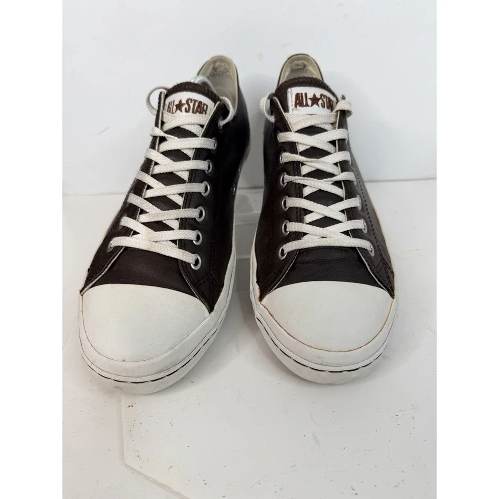 Converse All Star Brown Leather Low Top Sneakers Men's 11.5 Chuck Taylor Casual - Picture 10 of 11